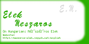 elek meszaros business card